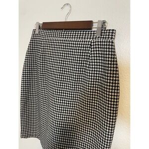 Express Houndstooth Wool Pencil Skirt‎ Black White Womens Size 9 Business Casual